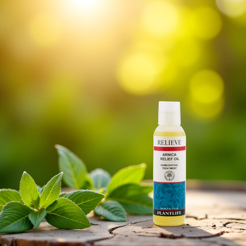 [Australia] - Plantlife Arnica Relieve Oil - Relieve Products are a Homeopathic Solution for Everyday Use - Works Quickly and Effectively - Made in California Unscented 4 Fl Oz (Pack of 1) 