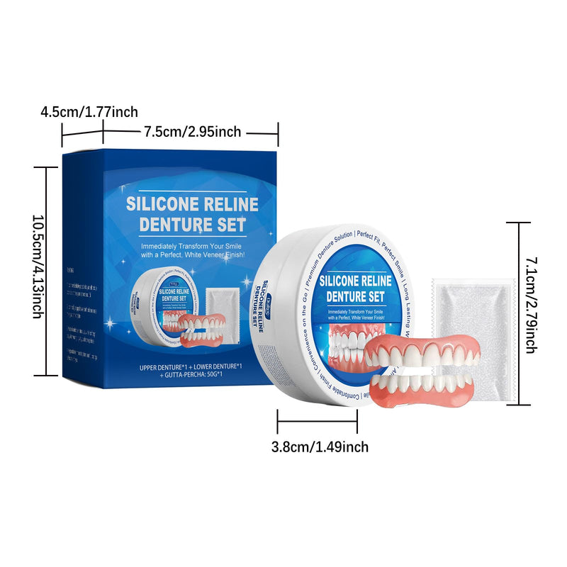 [Australia] - Dentures Fake Teeth, Smile Teeth Veneers, Cosmetic Temporary Teeth Dentures Prosthesis Artificial Veneers Teeth Top and Bottom 