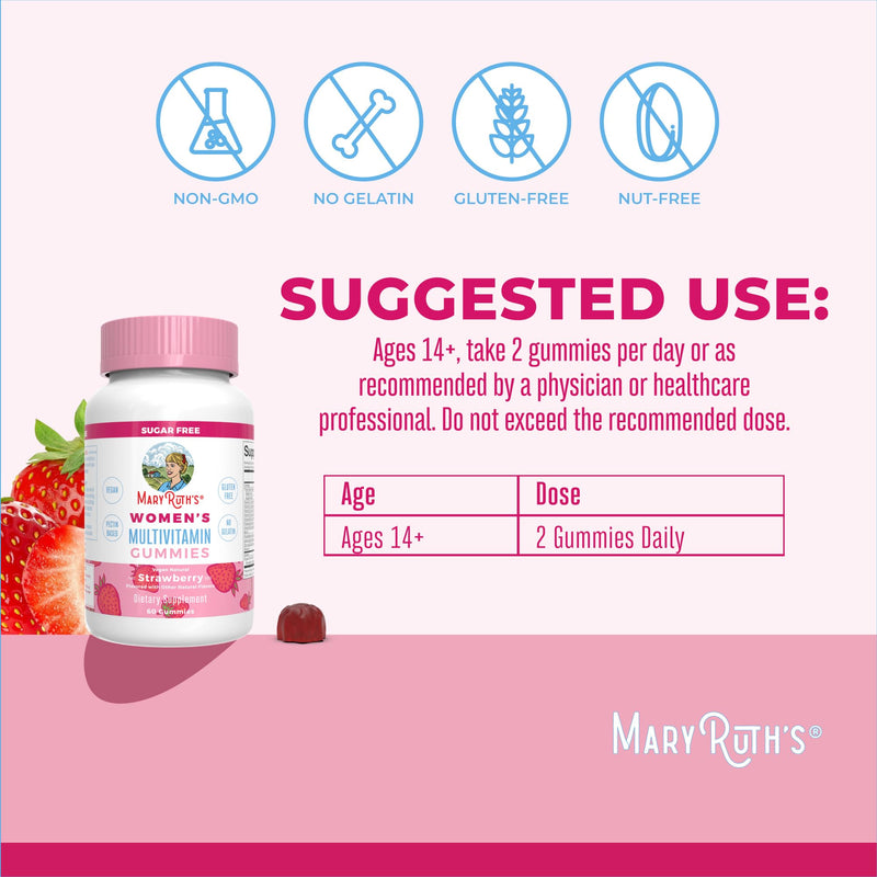 MARYRUTH'S Organics Prenatal Postnatal Multivitamin Gummies (Strawberry) & Women's | USDA Organic | Vitamins for Breastfeeding, Beauty, & Immunity | Vegan, No Gelatin