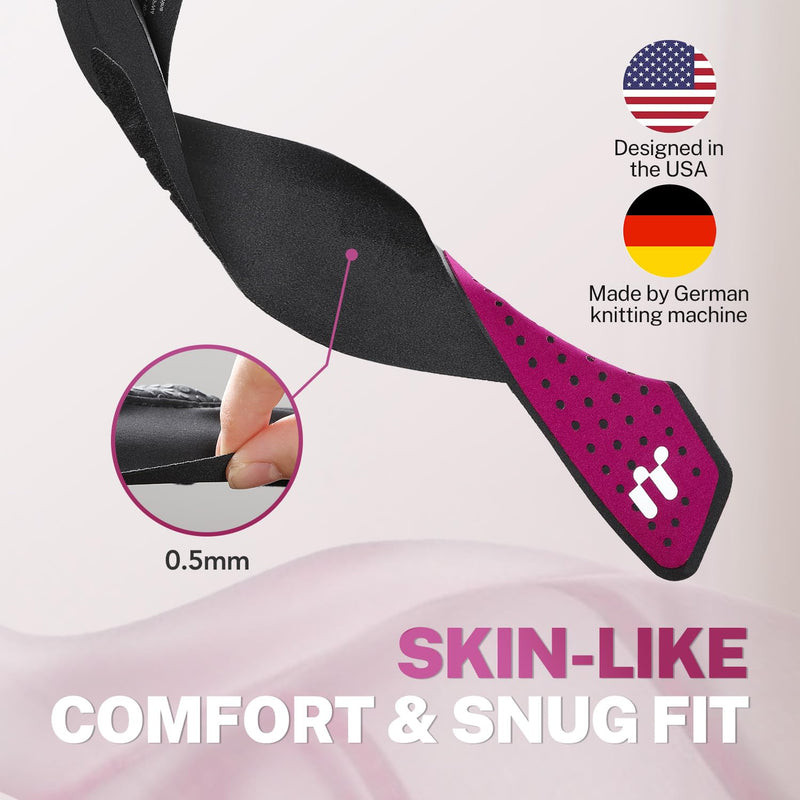 Ultra Thin Carpal Tunnel Wrist Brace with Soft Thumb Design (Not for Thumb Pain), Ajustable Compression Wrist Wraps with Mobility for Sports Work Typing Sleeping, Tendonitis, Arthritis Ulnar Pain S/M Rose