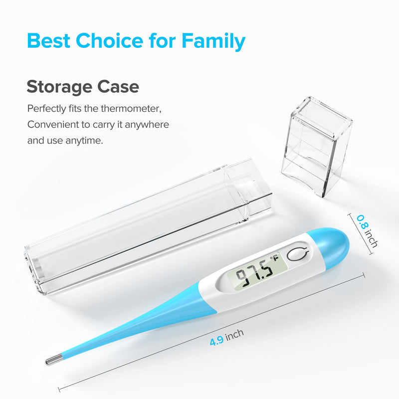 [Australia] - Thermometer for Adults with 10 Seconds Fast Accurate Reading, Baby Thermometer for Oral, Rectal or Under Arm Use, Digital Thermometer with Fever Alarm, Large LCD Display, GF-MT501 