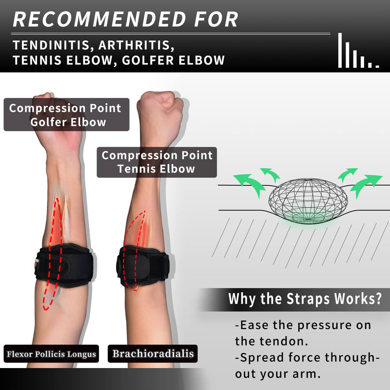 [Australia] - INDEEMAX 1 pack elbow bandage for men and women, compression bandage with EVA lining, adjustable elbow bandage for sports, tendonitis, arthritis, relieves the pain of tennis elbow, golfer's elbow, black 