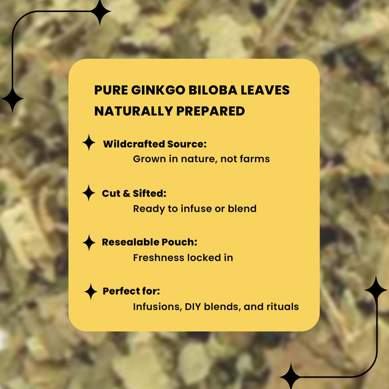[Australia] - Ginkgo Leaf Cut and Sifted ‚Äì 4oz, Wildcrafted Ginkgo Biloba Tea Leaves, Ginko Biloba Leaves for Infusions and Extracts Cut & Sifted 