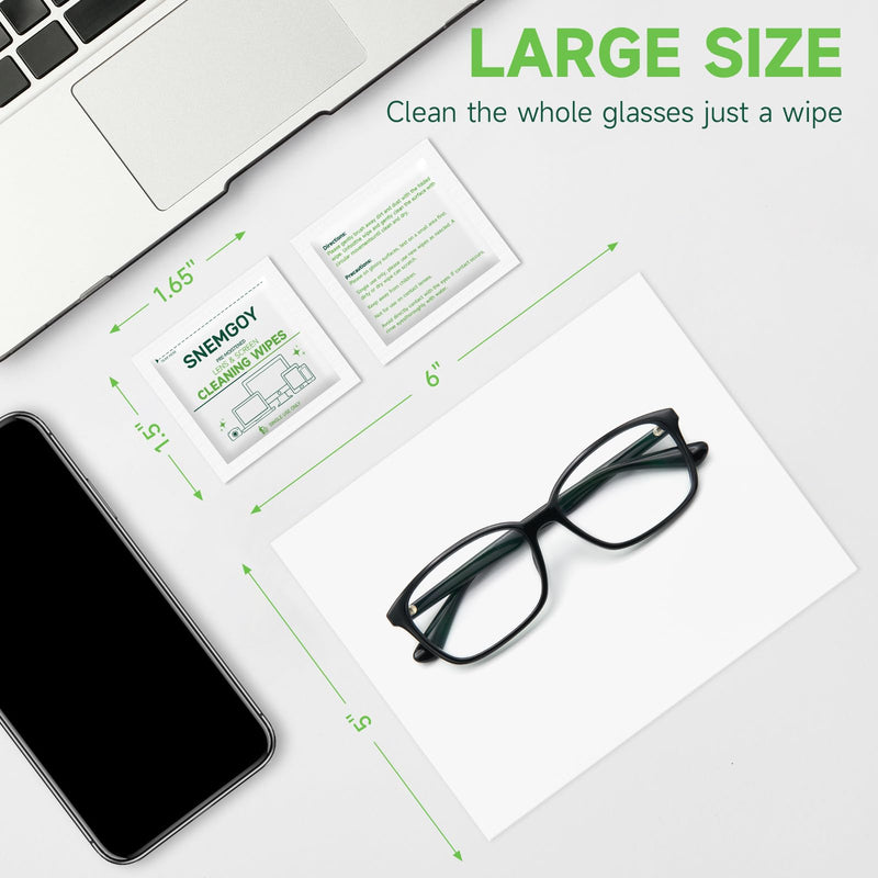 [Australia] - 100 Count Lens Cleaning Wipes, Pre-Moistened & Individually Wrapped Glasses Wipes, Eye Glasses Cleaner for Eyeglasses, Camera Lens, Phone, Tablets & Computer Screen and Other Delicate Surfaces 100 Count (Pack of 1) 