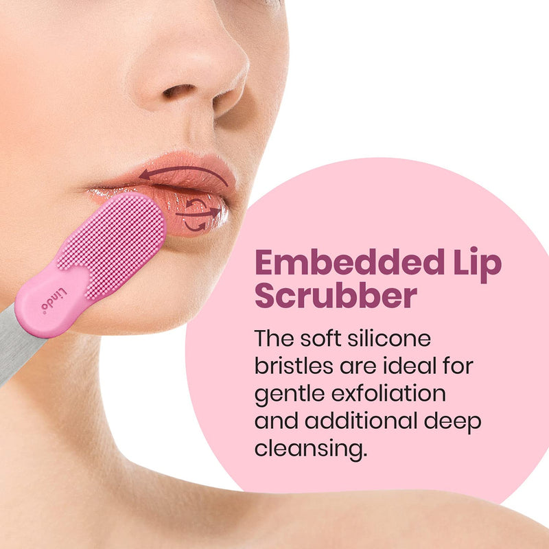 [Australia] - Lindo Beauty Buffer - Microdermabrasion Tool, Diamond Infused, Embedded Silicone Lip Scrubber, For Smooth Skin, Radiant Complexion, Travel Pouch Included (Beauty Buffer with Silicone Lip Scrubber) 