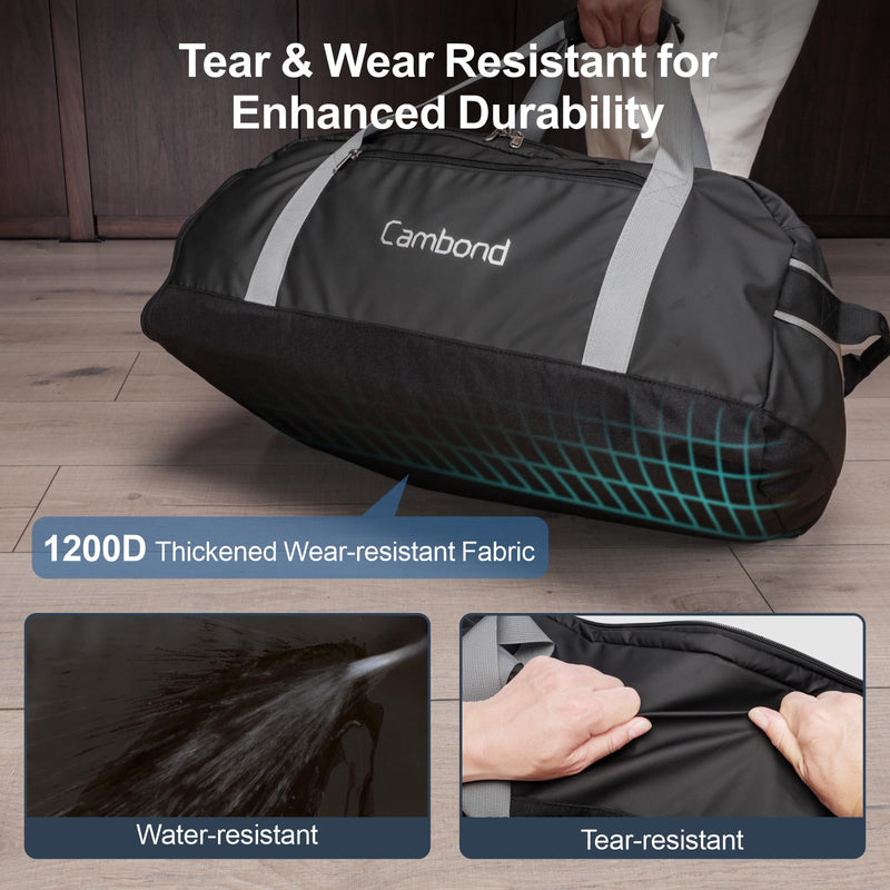 Cambond 60L Large Duffle Bag for Travel Bundle with Compression Packing Cubes
