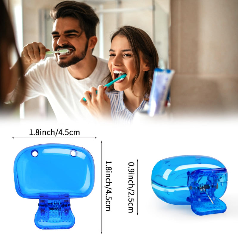[Australia] - 6 Pack Toothbrush Covers Portable Toothbrush Protector Coverings Clips Tooth Brush Storage Head Cover Cap for Kids Bathroom Home Travel Tooth Brush Case Red Blue Green Orange Gray Clear 