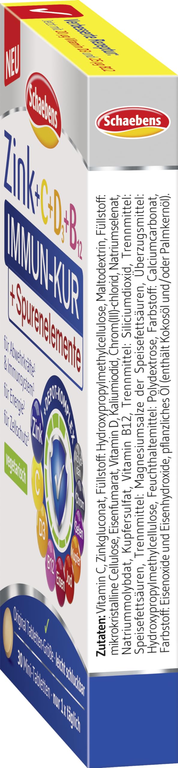 [Australia] - Schaebens Zinc + C + D3 + B12 Immune Treatment + Trace Elements 30 pieces (pack of 1) 