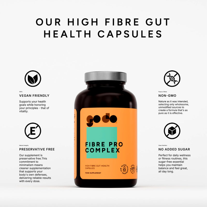 Fibre Pro Complex Capsules - Inulin Powder - Husk Powder - Lactobacillus Acidophilus for Digestive System - Supplement 180 Capsules