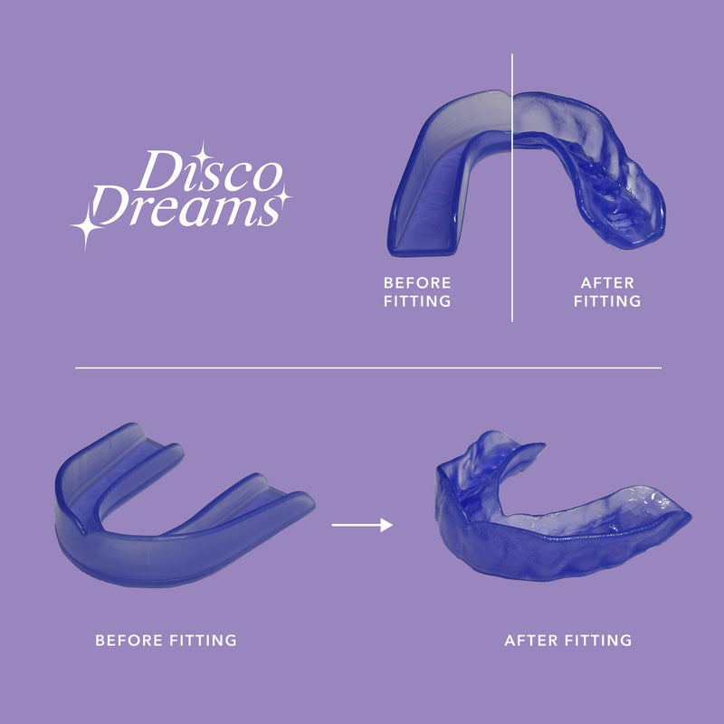 [Australia] - Disco Dreams 2 Pack Customizable Night Guard - Nighttime Relief from Teeth Grinding, at Home Fitting Experience for Nighttime Teeth Grinding & Clenching (Adult, Purple) 