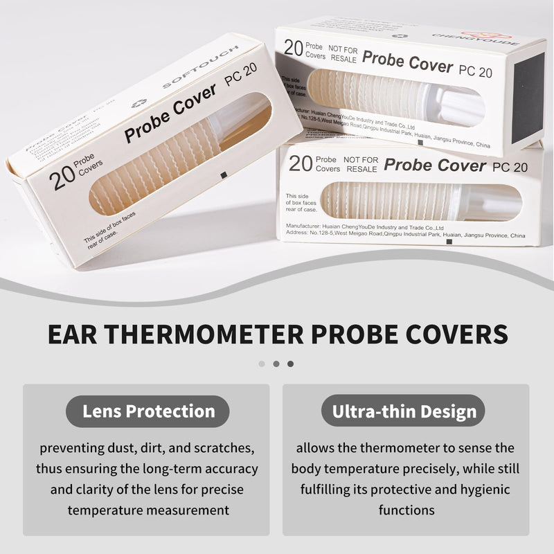[Australia] - 120 Counts Thermometer Ear Covers, Ear Thermometer Probe Covers, Lens Filters/Refill Caps for All Braun Ear Themometer Models, BPA Free Digital Disposable Ear Thermometer Covers 120 