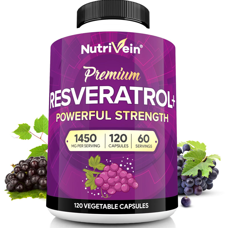 Nutrivein Premium Resveratrol & NAD Resveratrol Supplement Bundle: Powerful Synergistic Supplement Pair Enhanced with Green Tea Leaf & Acai Berry - Aging, Cognition, Defenses, Metabolism, & Joints