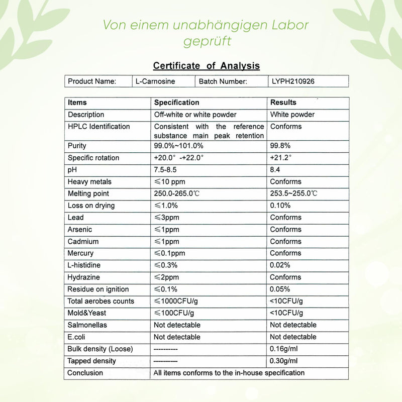[Australia] - BIOTARY L-Carnosine 100 capsules, 1000 mg daily portion, including pill box, 100% vegan, high dosage and no additives, high bioavailability, laboratory tested, Made in Germany 100 pieces (pack of 1) 