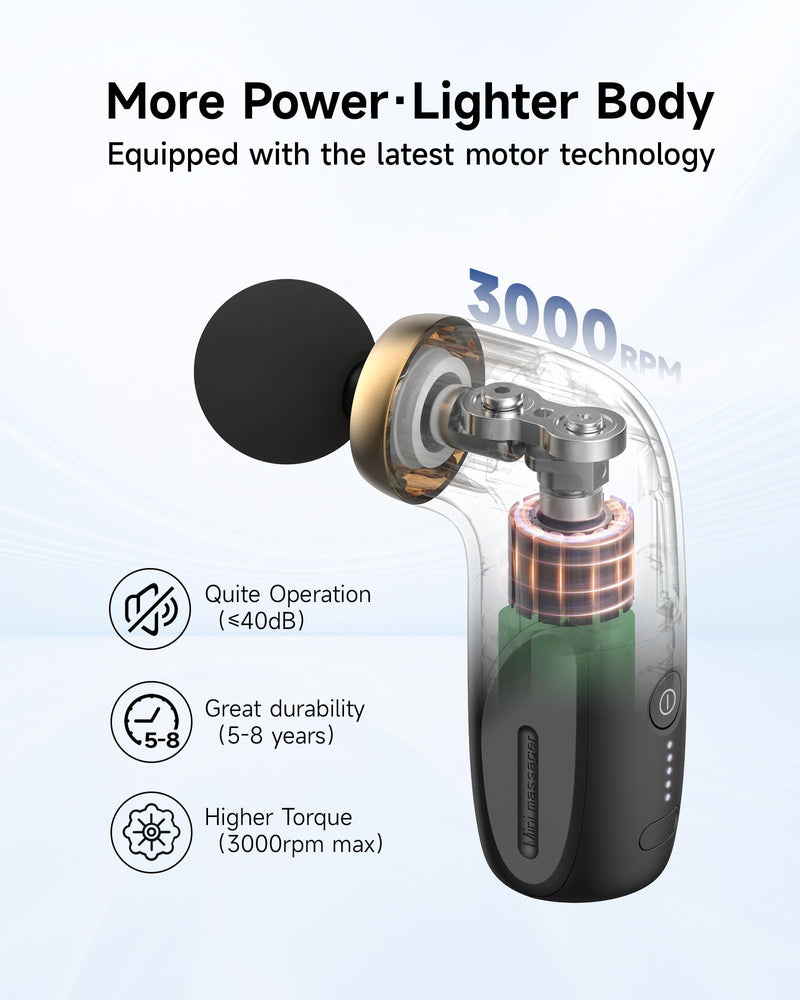 A1 Mini Massage Gun, Portable Deep Tissue Massager, Black | FSA Eligible & HSA Approved 0.6 lb Lightweight Design For Athletes, Travelers And Office Users Seeking Muscle Relaxation.