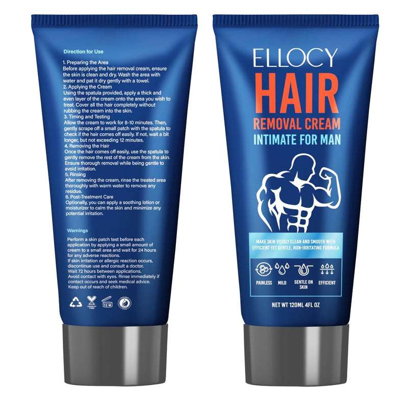 [Australia] - Hair Removal Cream for Men: Depilatory Cream For Unwanted Male Hair In Intimate/Private Area - Skin Friendly, Painless & Flawless cream (4 Ounce) 4 Ounce (Pack of 1) 