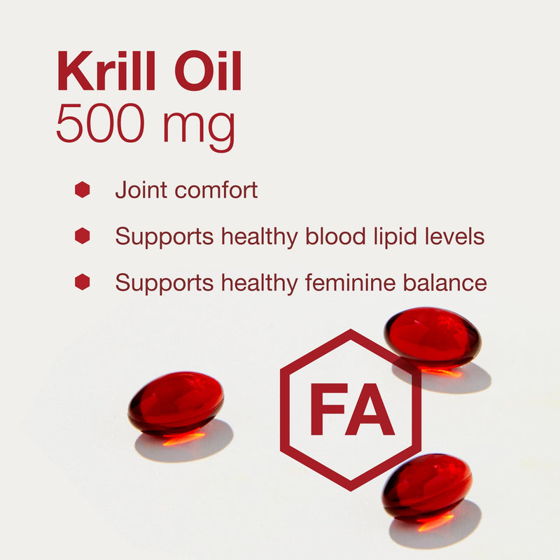 [Australia] - Protocol Krill Oil 500mg - Krill Oil Supplement - DHA & EPA - with Astaxanthin - Supports Heart, Brain, Joints* - Non-GMO & Halal - 60 Softgels 
