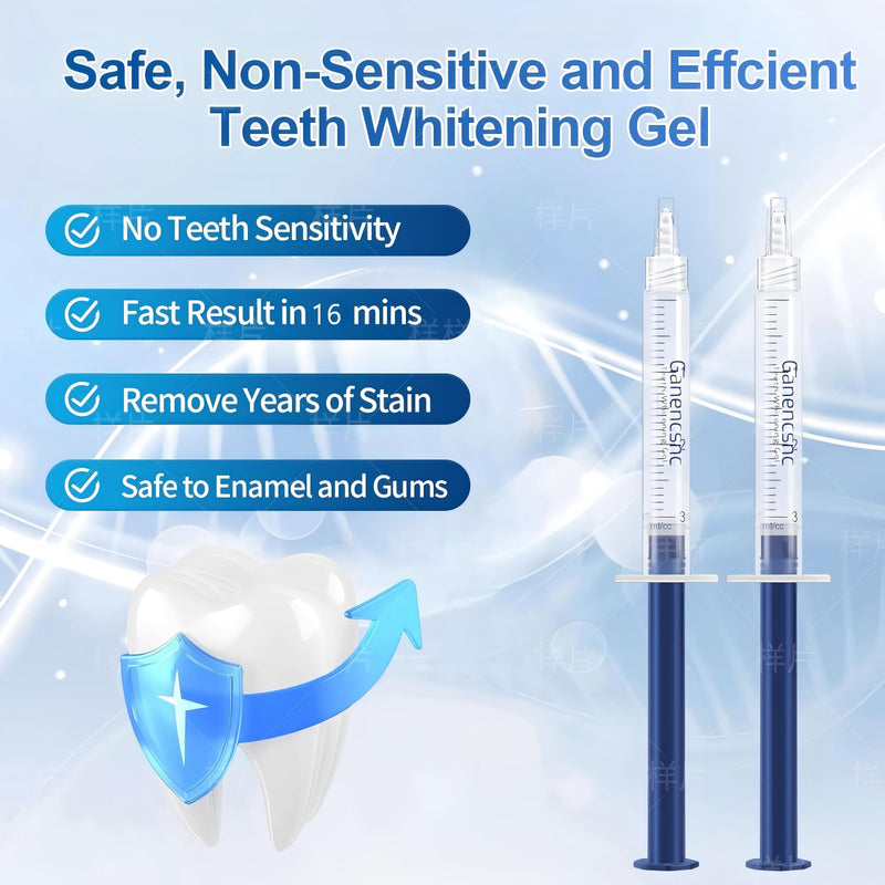 44% Ganencsnc 44% 10-Pack Teeth Whitening Gel Refills - Gentle 44% Carbamide Peroxide Formula - Compatible with Teeth whitening Kit,No Sensitive Teeth Whitener