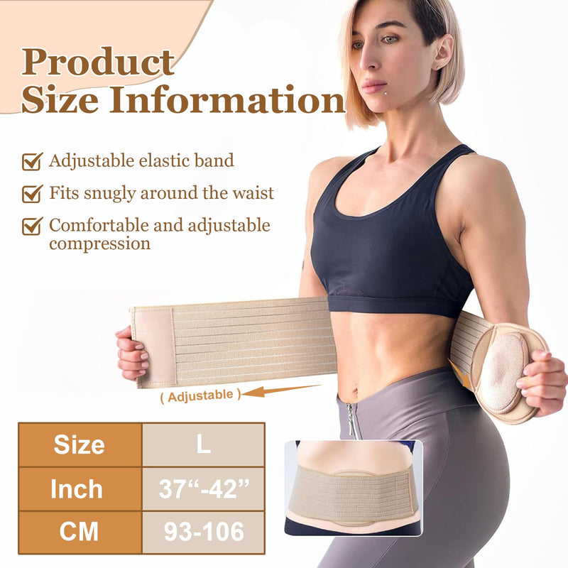Umbilical Hernia Belt with Compression Pad - Abdominal Support for Men and Women, Ideal for Various Hernias and Post-Surgery Recovery