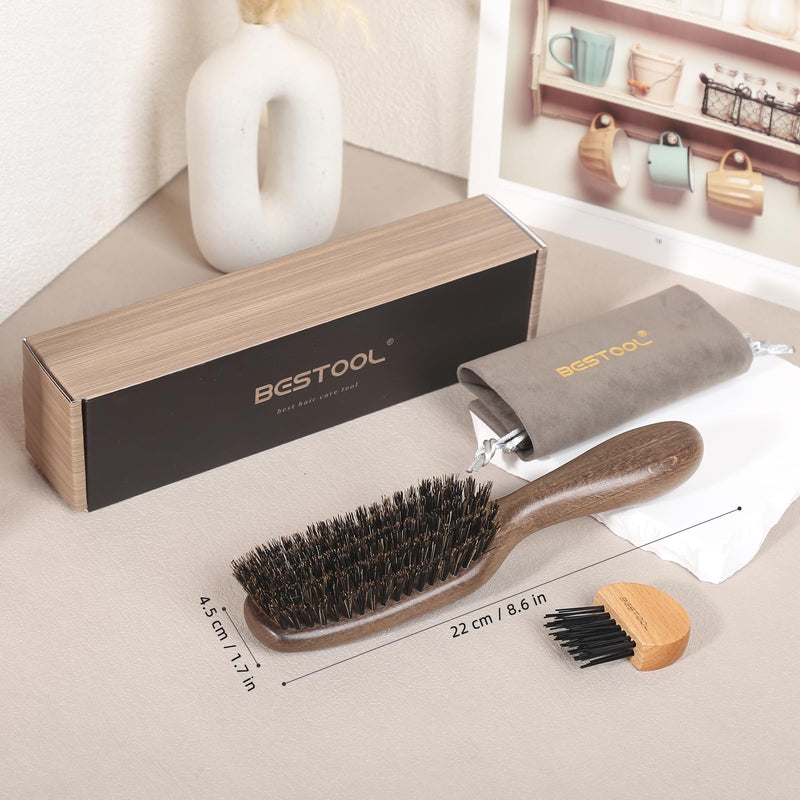 [Australia] - BESTOOL Hair Brush,Boar Bristle Hair Brushes for Women Men and Kids Slick Back Hair Brush for Smoothing Styling Detangling Enhance Shine and Texture Also Makes a Great Beard Brush 