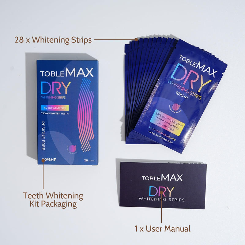[Australia] - Teeth Whitening Strips-14 Days Treatment with Non-Slip, Residue Free Technology - Affordable Enamel Care, 10% Hydrogen Peroxide with Natural Coconut Oil Infused to Reduce Sensitivity. 