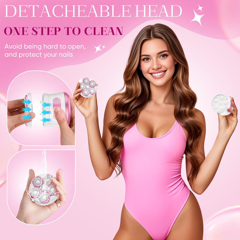 [Australia] - Electric Razors for Women - Flawless Women's Electric Body Shaver, Waterproof Wet Dry Hair Remover with Detachable Head, Easy to Hold with Anti-Slip Strips, Cherry 6900 Pink 