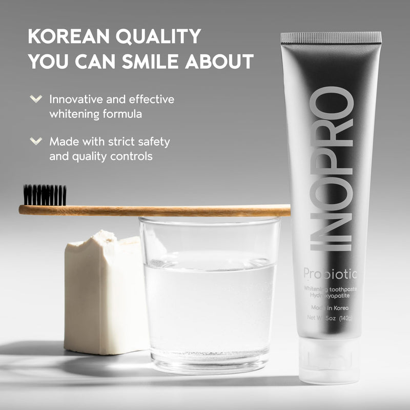 [Australia] - InoPro Natural Whitening Hydroxyapatite Toothpaste with Probiotic for Sensitive Teeth, Fluoride Free Enamel Repair Remineralizing Toothpaste, SLS Free, Baking Soda, Coconut Oil, 5oz 
