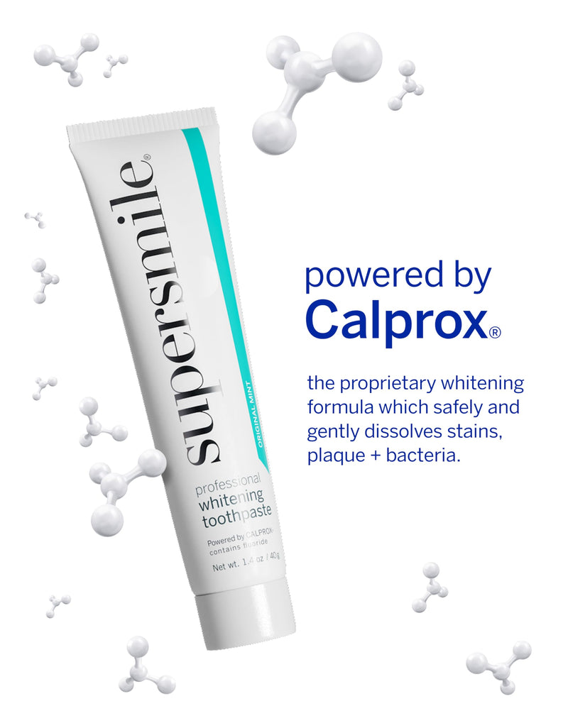 Supersmile Whitening System, Toothpaste + Accelerator, Original Mint | Calprox® 2-Step Whitening System, Whitens Up to 7 Shades in 7 Days, RDA 65 Low Abrasion, Veneer Safe, Cavity Protection 1 Month