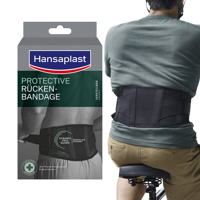 [Australia] - Hansaplast Protective back bandage, supportive bandage with individual compression level, back bandage reduces pain, one size - adjustable 