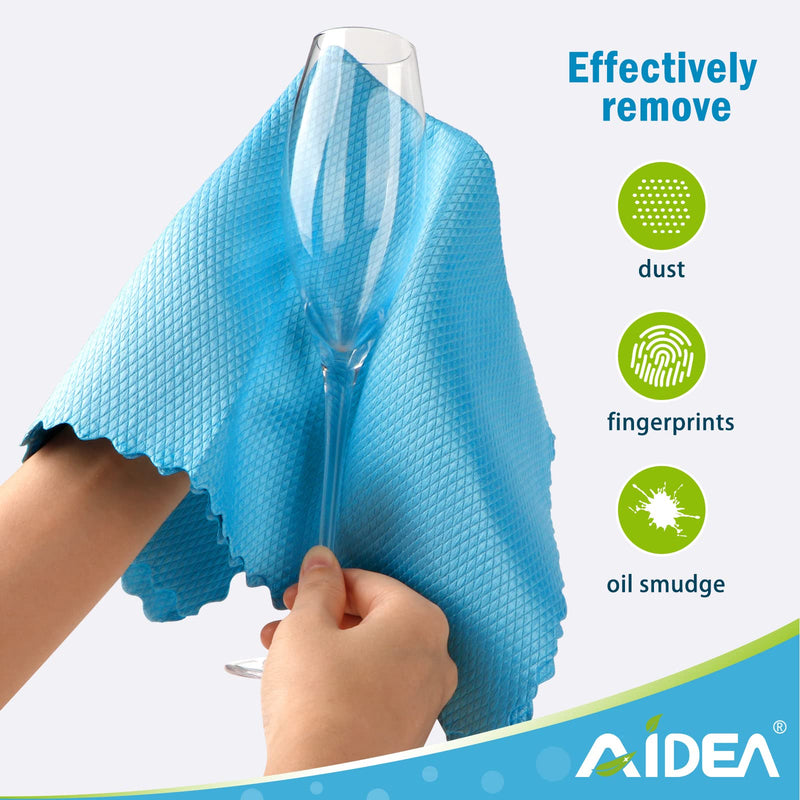 [Australia] - AIDEA Microfiber Glass Cleaning Cloths-8PK, Premium Microfiber Glass and Window Cleaner, Lint-Free Quickly Clean Windows, Glasses, Windshields, Mirrors, Stainless Steel-12"x12" 12"x12" 