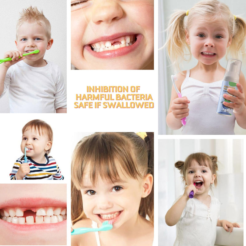 [Australia] - Foam Toothpaste Kids 2PCS, Toddler Toothpaste Cavity Protection, Clean and Whitening, 360ºCare, Portable, Kids Foam Toothpaste with Fluoride for Electric & U-Shape Toothbrushes (Blueberry) Blueberry 