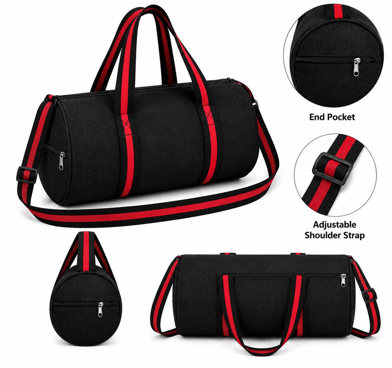 Kids Duffle Travel Bag - Lightweight Overnight Weekender Carry-On Bag for Toddler Boys and Girls (Black Denim) Black Denim