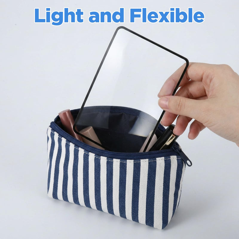 6Pcs Page Magnifying Sheet, 3X 5X Clear Lightweight Optical Plastic Fresnel Lens,2 Sizes Flat Page Magnifier For Reading, Bookmark Flat Magnifier For Seniors Reading Small Prints