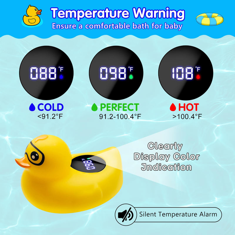 Baby Thermometer, Baby Bath Thermometer Upgrade LED Digital Bathtub Water Temperature Auto ON/Off Bathroom Safety Thermometer Yellow Duck Floating Toy for Infants, Newborn,Toddler, Kids Yellow Duck01