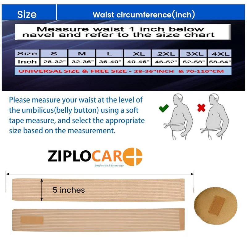American Beeg Umbilical Hernia Support Belt | Adjustable Abdominal Binder for Men & Women | Medical-Grade Compression Belt for Hernia, Post-Surgery Recovery & Abdominal Support (Beige) Beige