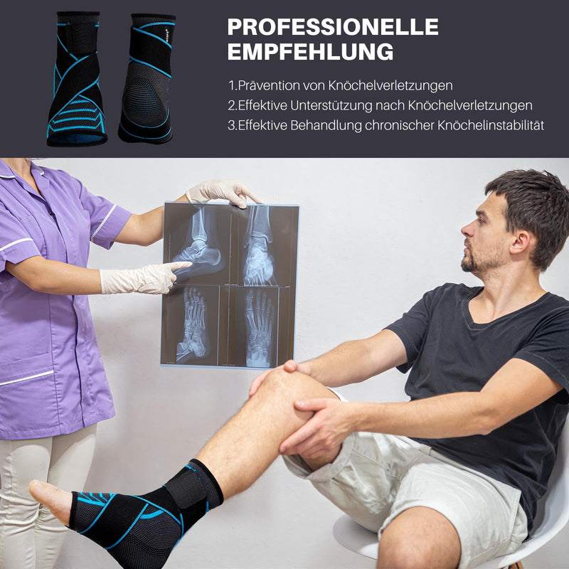 [Australia] - PUTUO ankle bandage ankle bandage for plantar fasciitis: ankle bandage for heel spurs neuropathy orthopedic sports - ankle bandage for women men black blue 39-42 1 piece 