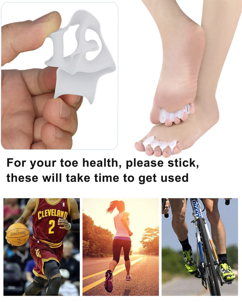 [Australia] - 2Pairs Toe Separators Toe Spacers for Women Men to Correct Bunion, Relieve Feet Pain, Foot Alignment, Toe Straighteners for Hammertoes, Plantar Fasciitis (M, Women Shoe Size 9-12.5, Men: 7-11) M, Women Shoe Size 9-12.5, Men: 7-11 