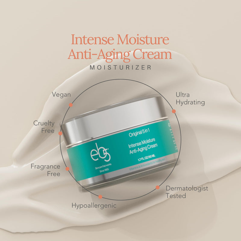 eb5 Intense Moisture Anti Aging Moisturizer Face & Neck Cream- Tone Tighten Skin with Retinol, Fade Fine Lines & Wrinkles with Vitamin E, A & B5-1.7oz. Natural Fragrance 1.7 Fl Oz (Pack of 1)