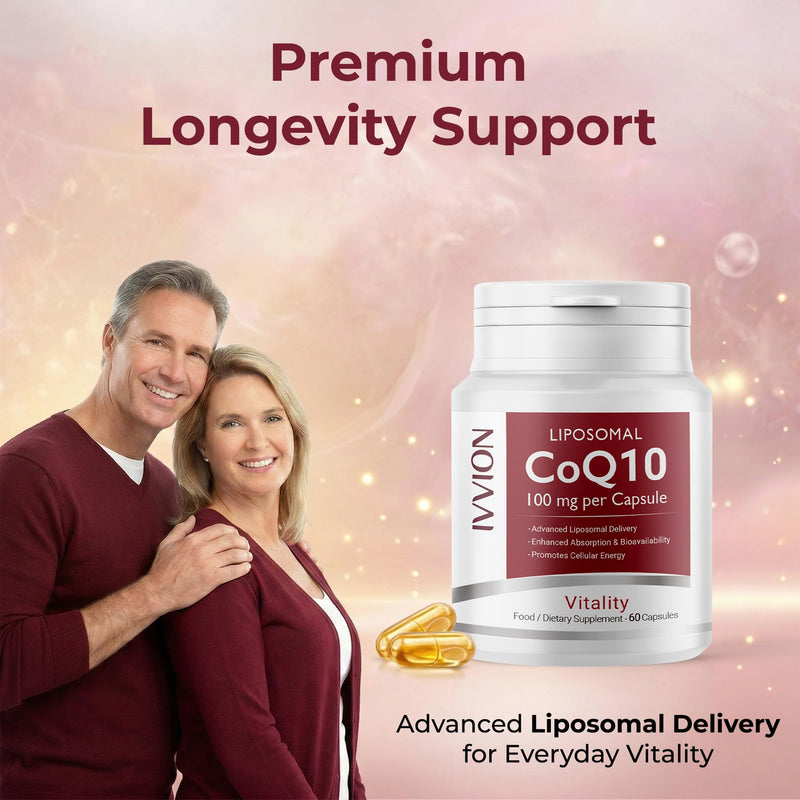 Liposomal CoQ10 100mg – Advanced Liposomal Delivery for Enhanced Absorption, Supports Cellular Energy & Heart Health, Vegan Non-GMO Coenzyme Q10, 60 Capsules (1 Per Day)