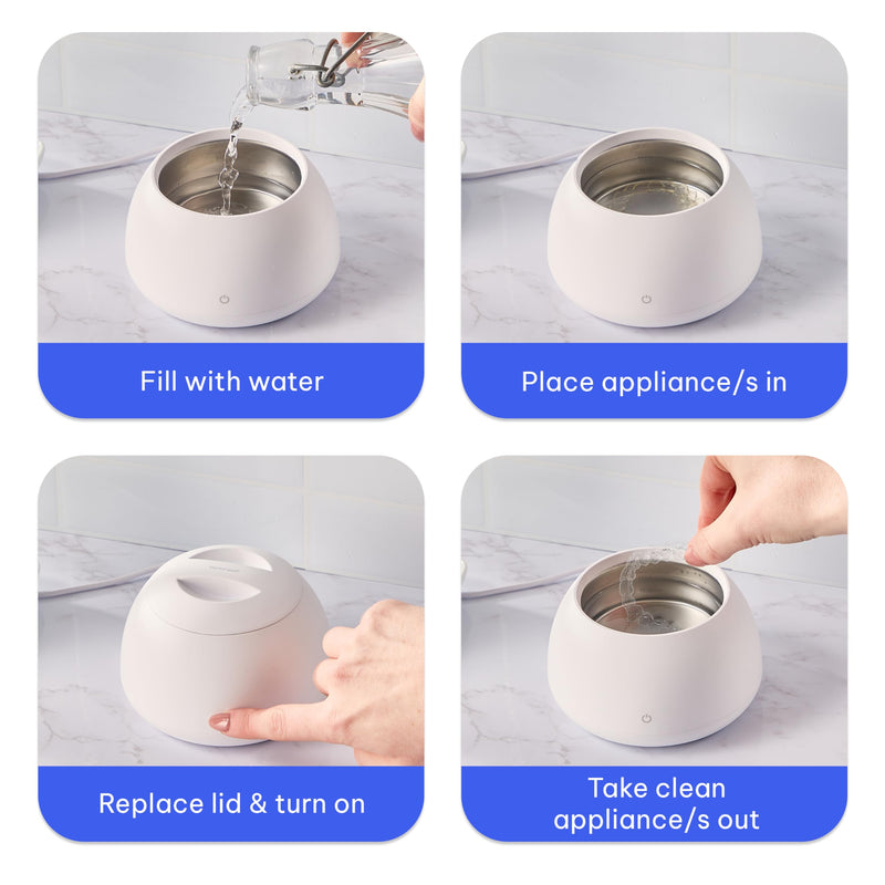 [Australia] - Zima Dental Pod: Ultrasonic Retainer Cleaner. The Original Retainer Cleaner Machine, Aligner Cleaner, Nightguard Cleaner, Mouthguard Cleaner, Denture Cleaner. Ultrasonic Cleaner For Oral Dental Care Arctic White 
