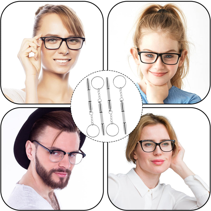 [Australia] - Pack of 4 Glasses Screwdrivers Mini Glasses Screwdriver Stainless Steel Screwdriver Precision Glasses Screwdriver 3 in 1 Glasses Screwdriver Portable Glasses Screwdriver Set for Watch Repair 