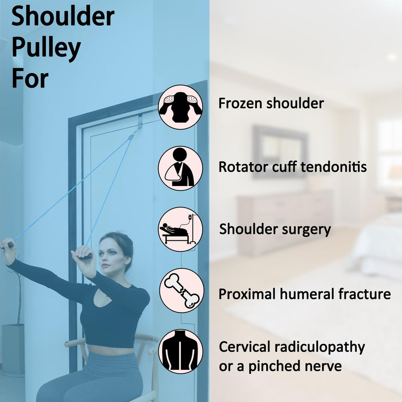 Shoulder Pulley Over The Door Physical Therapy System, Exercise Pulley for Physical Therapy, Alleviate Shoulder Pain and Facilitate Recovery from Surgery (Black)