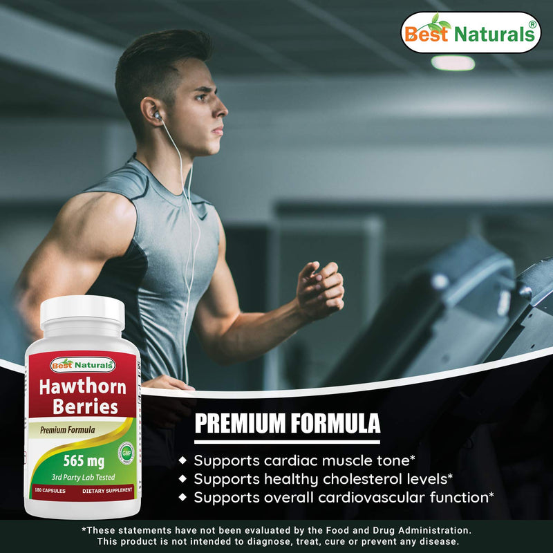[Australia] - Best Naturals Hawthorn Berry 565 mg 180 Capsules (180 Count (Pack of 1)) 180 Count (Pack of 1) 