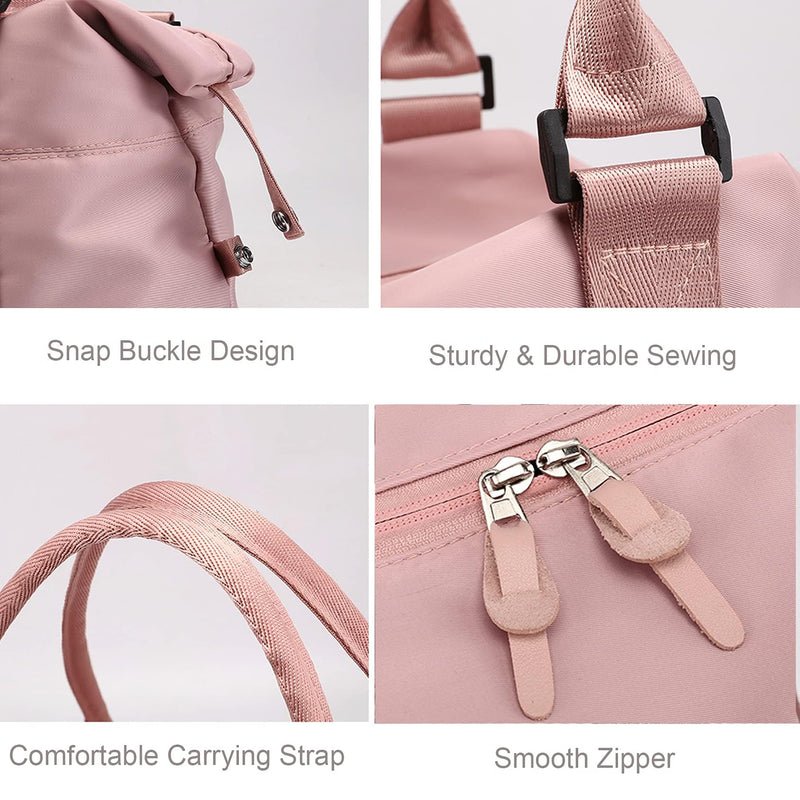 Women Tote Bag Travel Duffel Bag Carry On Luggage Bag Sports Bag Pink