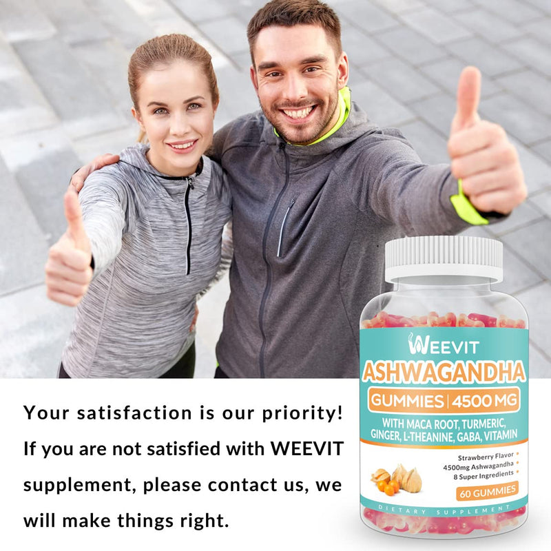 [Australia] - Ashwagandha Gummies 4500mg for Women & Men, Ashwagandha Gummy with Maca Root Powder | Organic Ashwa Gummies for Boost Energy 60 Count (Pack of 2) 