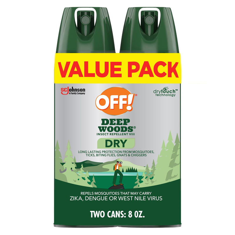 [Australia] - OFF! Deep Woods Insect Repellent Aerosol, Dry, Non-Greasy Formula, Bug Spray with Long Lasting Protection from Mosquitoes, 4 Oz, 2 Count 4 Ounce (Pack of 2) 