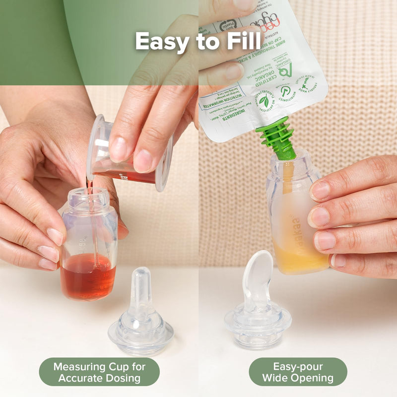 [Australia] - haakaa Penguin Dual Feeding Syringe Set-Baby Medicine Dispenser and Food Dispensing Spoon Feeder,Medical-Grade Silicone 