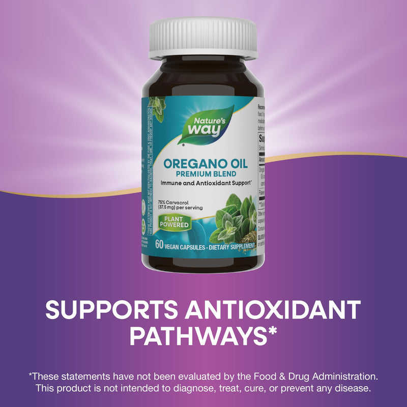[Australia] - Nature’s Way Oregano Oil – Immune Support Supplement* - 75-85% Carvacrol – Gluten Free – 60 Vegan Capsules 60 Count (Pack of 1) 