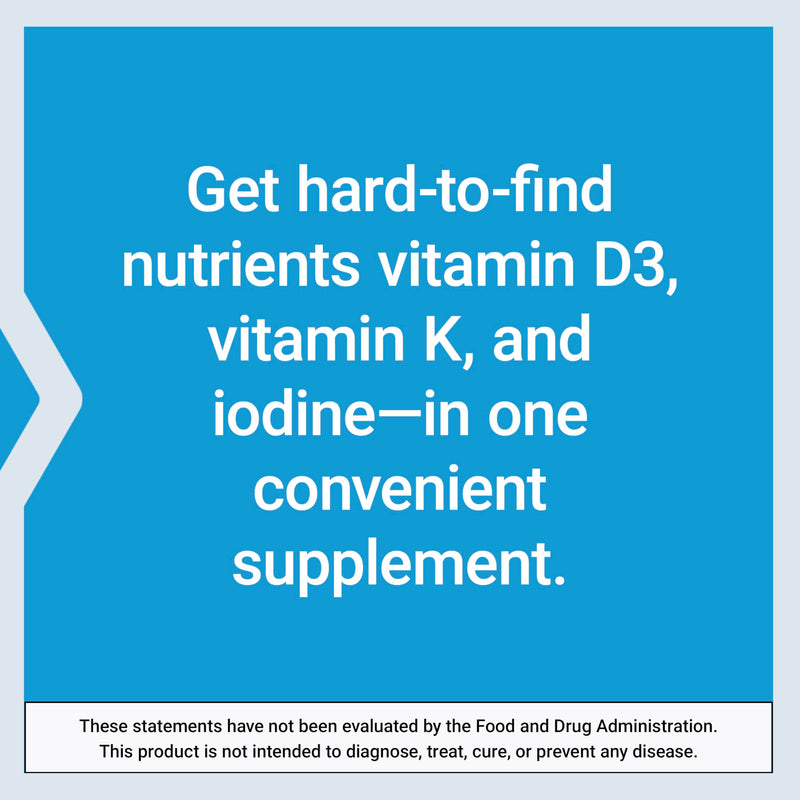 Life Extension Vitamins D and K with Sea-Iodine for Thyroid, 60 Capsules 60 Count (Pack of 1)
