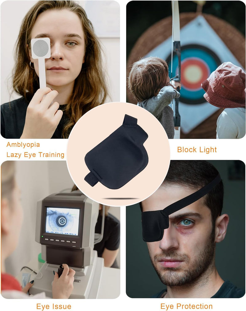 3D Eye Patch, Medical Eye Patches for Adults Kids, 3D Amblyopia Lazy Eye Patches for Right Eye Black