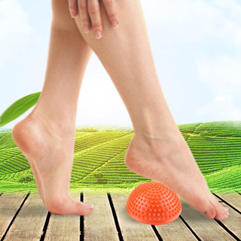 [Australia] - VGEBY1 PVC Semi-Circular Durian Ball Inflatable Half Yoga Balls Massage Point Fitball Exercises Trainer Fitness Balance Ball(Orange) 